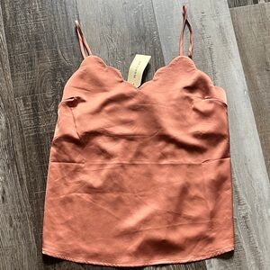 a new day Scalloped Edge Rust Camisole